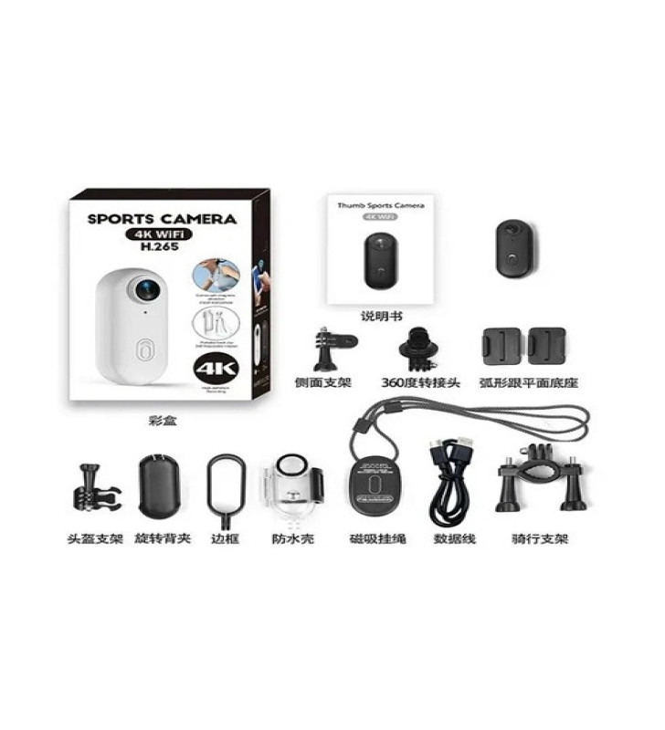 Mini 4k Wıfı Aksiyon Kamerası Vücut Kamerası Giyilebilir Video Kaydedici Hafıza Kartı Dahil - Lisinya