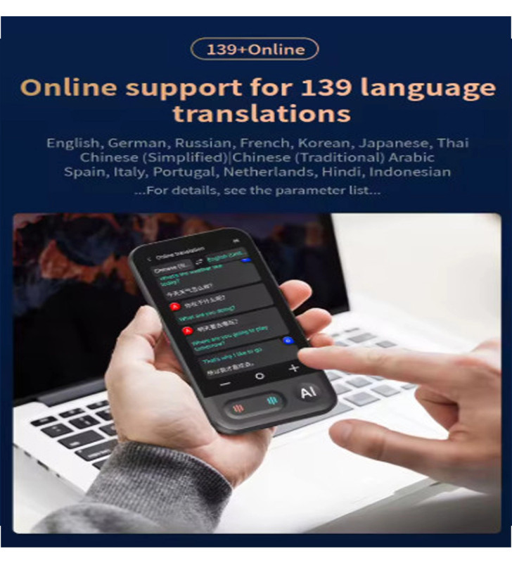 Kameralı 140 Dilde Kablosuz Özellikli Translator Elektronik Çeviri Cihazı Türkçe Menü - Lisinya