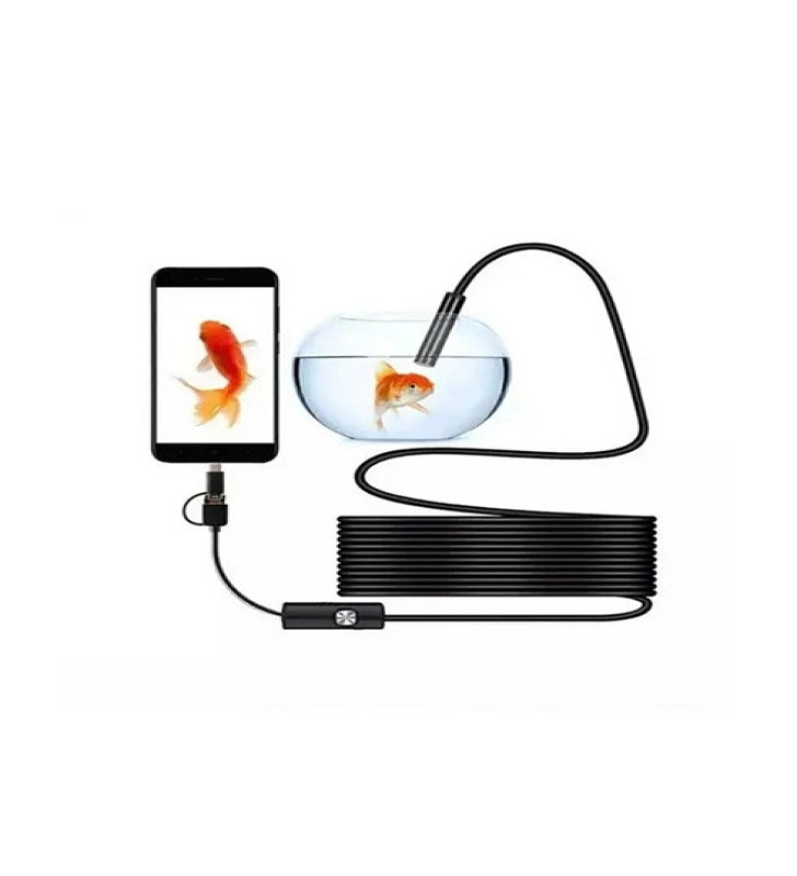 Vtn-02 Endoskop Yılan Video Kamera Led’li 2 Metre 7 Mm Sert Kablo Su Geçirmez - Lisinya