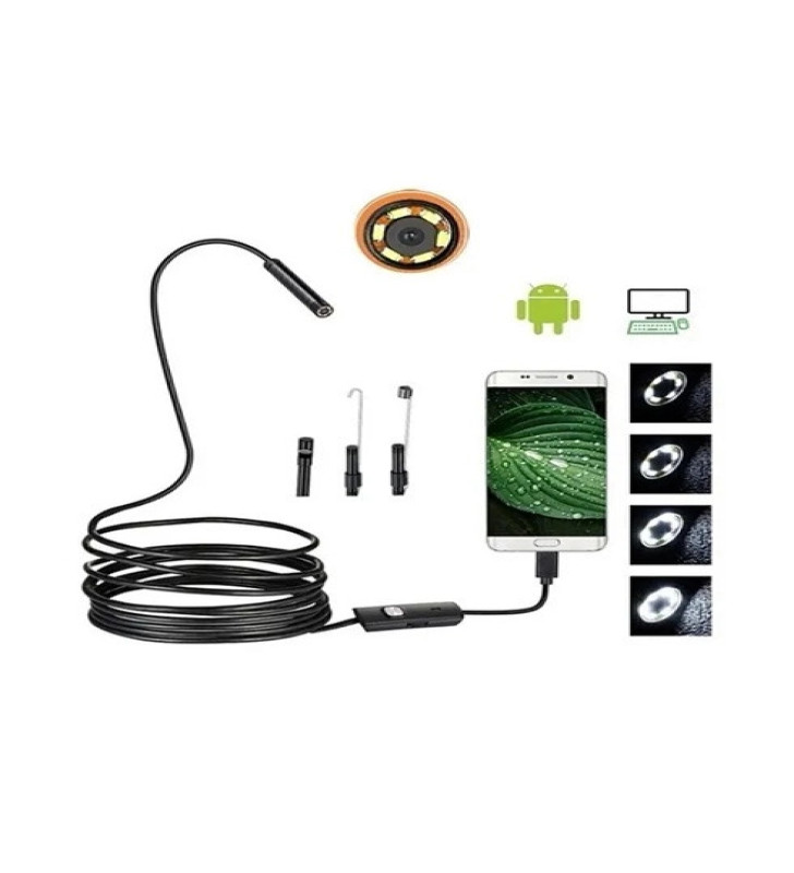 Vtn-02 Endoskop Yılan Video Kamera Led’li 2 Metre 7 Mm Sert Kablo Su Geçirmez - Lisinya