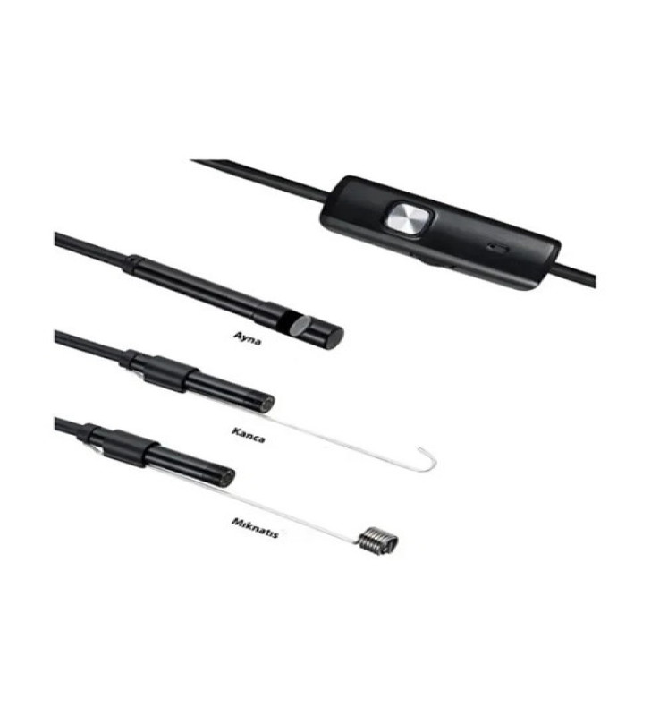 Vtn-02 Endoskop Yılan Video Kamera Led’li 2 Metre 7 Mm Sert Kablo Su Geçirmez - Lisinya