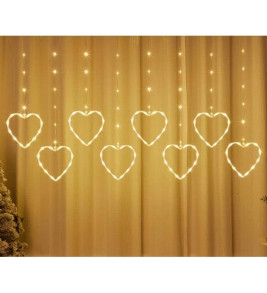 Kalpli Perde Led Işıklar, Sevgililer Günü Romantik Led Aydınlatma - Lisinya