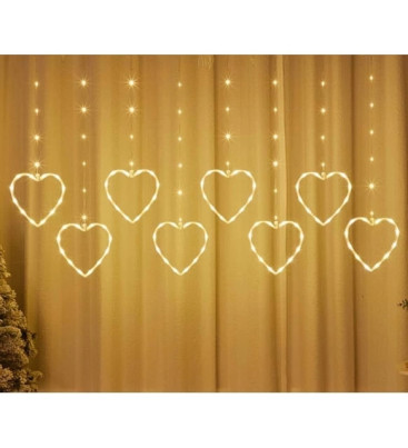Kalpli Perde Led Işıklar, Sevgililer Günü Romantik Led Aydınlatma - Lisinya