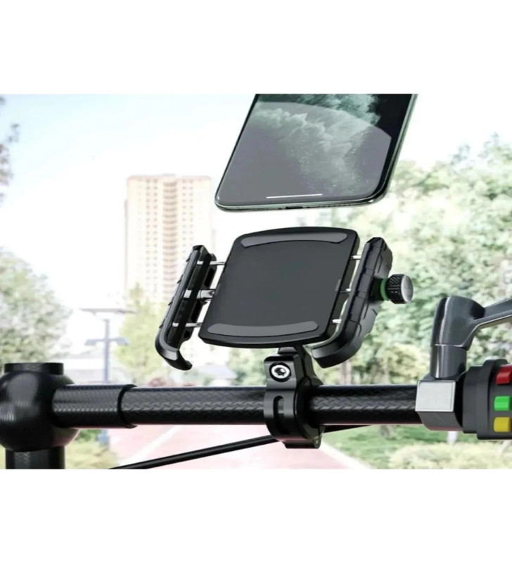 Motosiklet Gidon Ve Ayna Bağlantılı Motor Ve Bisiklet Uyumlu Telefon Tutucu 12-24w Hızlı Şarj - Lisinya