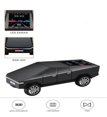 D68 Cyber Model Araba Tasarımlı Bluetooth Hoparlör 15w Güçlü Ses Rgb Led /tws/usb Siyah - Lisinya