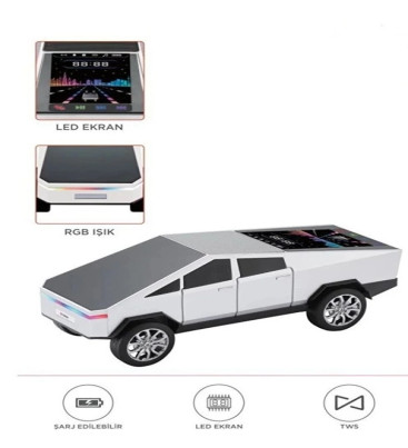 D68 Cyber Model Araba Tasarımlı Bluetooth Hoparlör 15w Güçlü Ses Rgb Led /tws/usb Beyaz - Lisinya