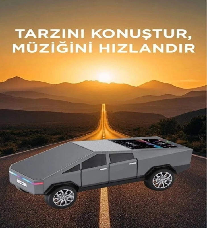 D68 Cyber Model Araba Tasarımlı Bluetooth Hoparlör 15w Güçlü Ses Rgb Led /tws/usb Gri - Lisinya