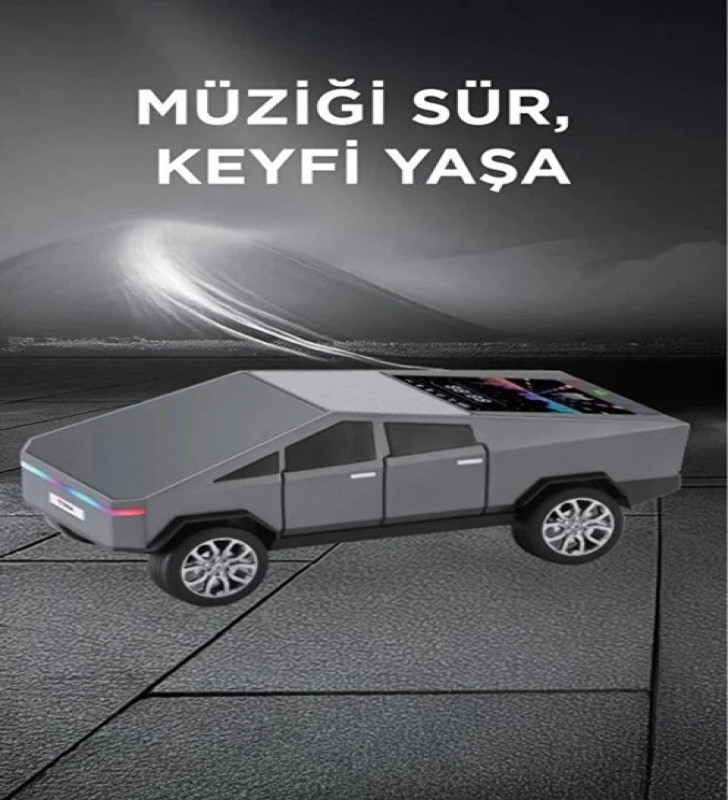 D68 Cyber Model Araba Tasarımlı Bluetooth Hoparlör 15w Güçlü Ses Rgb Led /tws/usb Gri - Lisinya