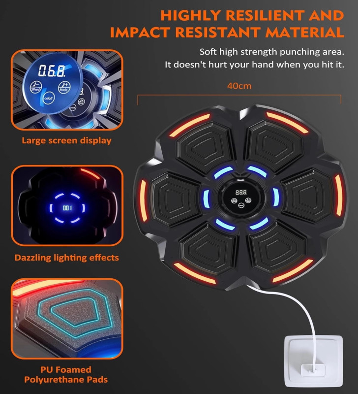Bluetooth Hoparlör Özellikli Duvar Boks Makinesı 9 Mod Seviye Ayarlı Müzikli Boks Makinesı - Lisinya