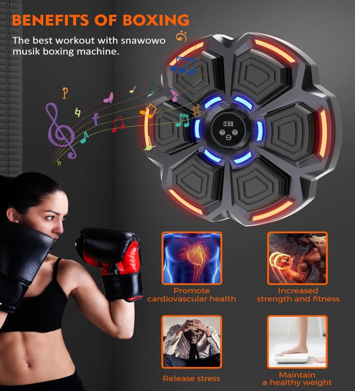 Bluetooth Hoparlör Özellikli Duvar Boks Makinesı 9 Mod Seviye Ayarlı Müzikli Boks Makinesı - Lisinya