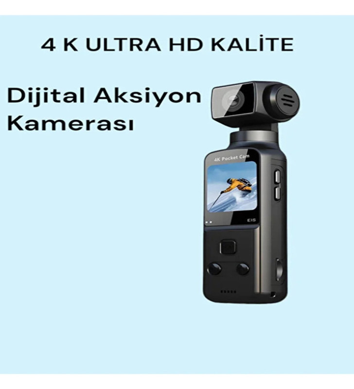 4k Ultra Hd 270° Döndürülebilir Su Geçirmez Kablosuz Vlog Spor Ve Aksiyon Kamerası - Lisinya