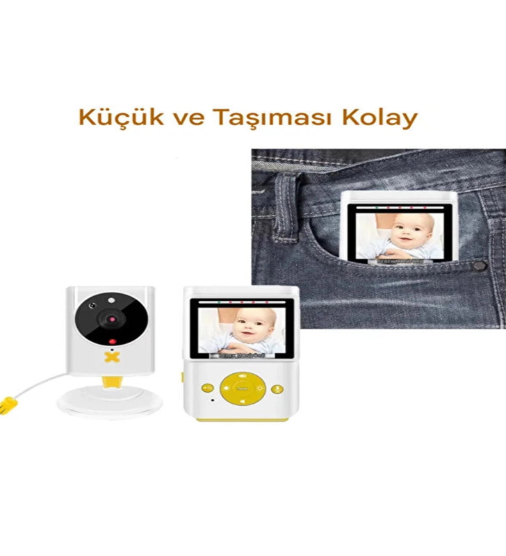 Akıllı Bebek Kamerası Monitörlü Karşılıklı Konuşma Özellikli Sıcaklık İzleme 2.4 İnç Bebek Kamerası - Lisinya