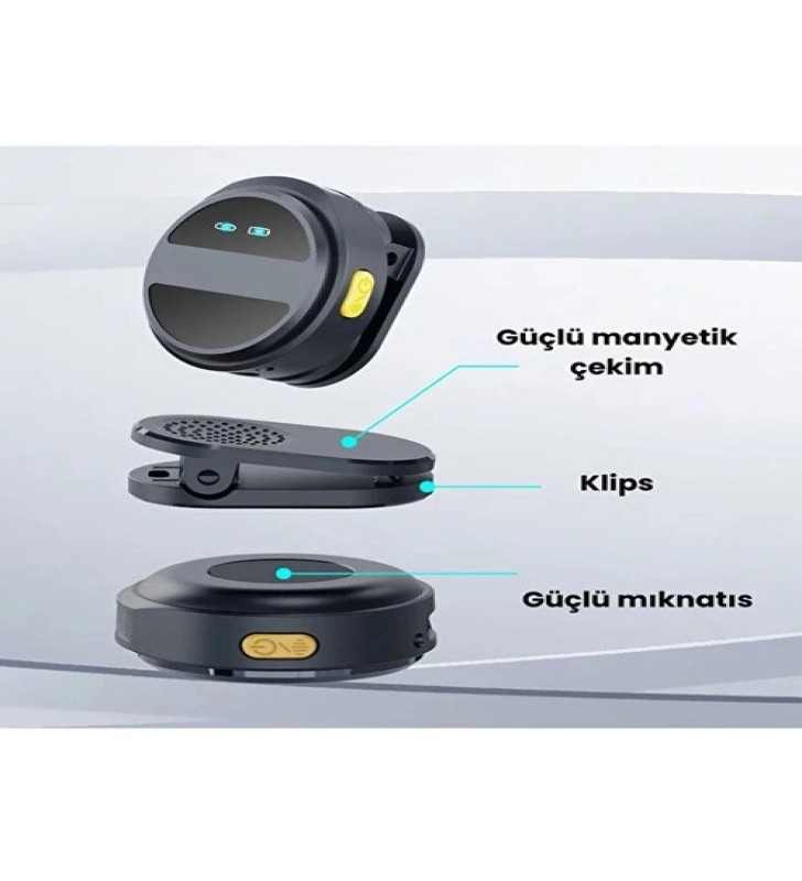 2 Adet Profesyonel Kablosuz Yaka Mikrofonu Lighting Uyumlu Manyetik Klipsli - Lisinya