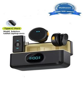 2 Adet Profesyonel Kablosuz Yaka Mikrofonu Typce Uyumlu Manyetik Klipsli - Lisinya