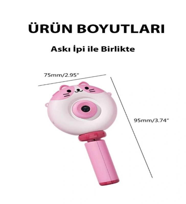 Hd Kamera Karikatür Tripodlu Çocuk Dijital Kamera Fotoğraf Makinası 1080p Video Kaydedici 2.0 İnç - Lisinya