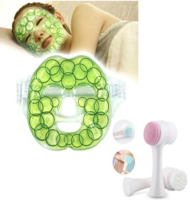 Cilt Temizliği ve Soğutucu Maske İçin Çift Taraflı Fırça ve Jel Buz Paketi ( Lisinya )