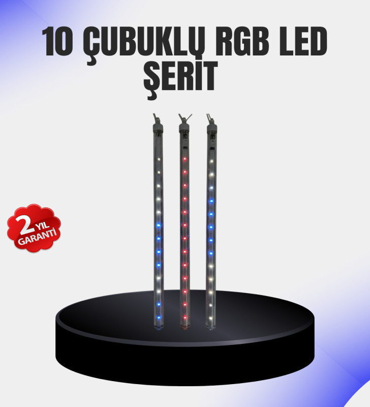Dekoratif LED Meteor Işık 10’lu Çubuk Seti - Lisinya