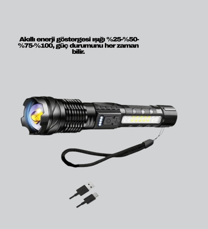 Outdoor ve Acil Durum İçin Güçlü LED El Feneri - Lisinya