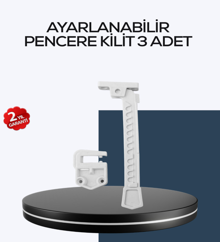 Çocuk Güvenliği İçin Cam Pencere Kilidi 3 Adet - Lisinya