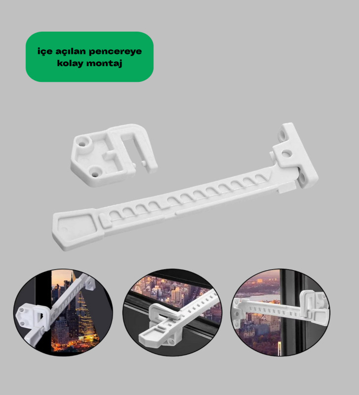 Kolay Montajlı Pencere Açılma Sınırlayıcı 2’li Set - Lisinya