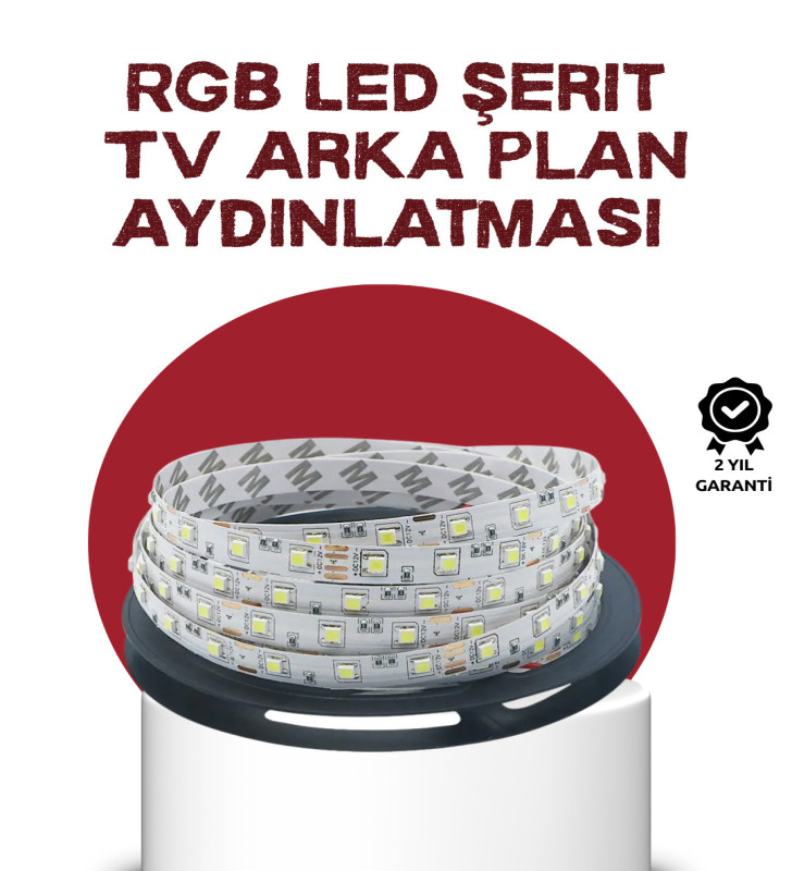 Kendinden Yapışkanlı LED Şerit Televizyon Aydınlatması 2mt - Lisinya