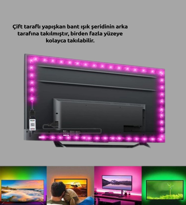 Uzaktan Kumandalı LED TV Arka Işık Şeridi - Lisinya