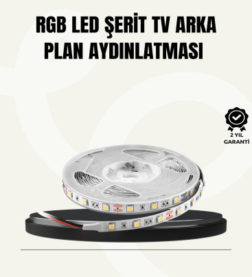 TV Arkası LED Şerit Işık Otomatik Açma Kapama Özellikli 2mt - Lisinya