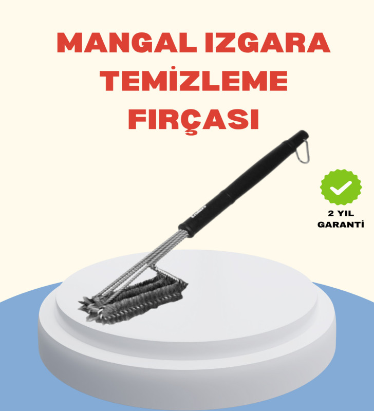 Uzun Saplı Izgara Temizleme Fırçası Çelik Telli - Lisinya