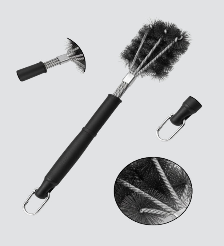 Uzun Saplı Izgara Temizleme Fırçası Çelik Telli - Lisinya