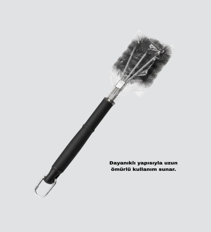 Mangal Izgara Temizleme Fırçası Paslanmaz Çelik Telli Uzun Saplı - Lisinya