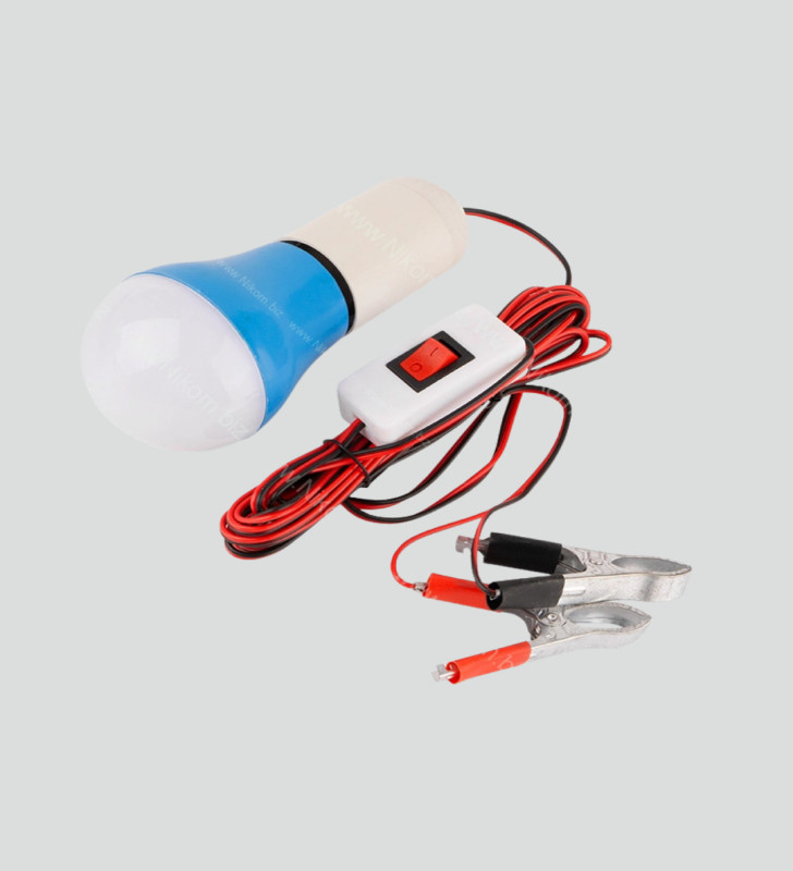 Timsah Kıskaçlı 12V LED Ampul Kamp ve Acil Durum Lambası - Lisinya