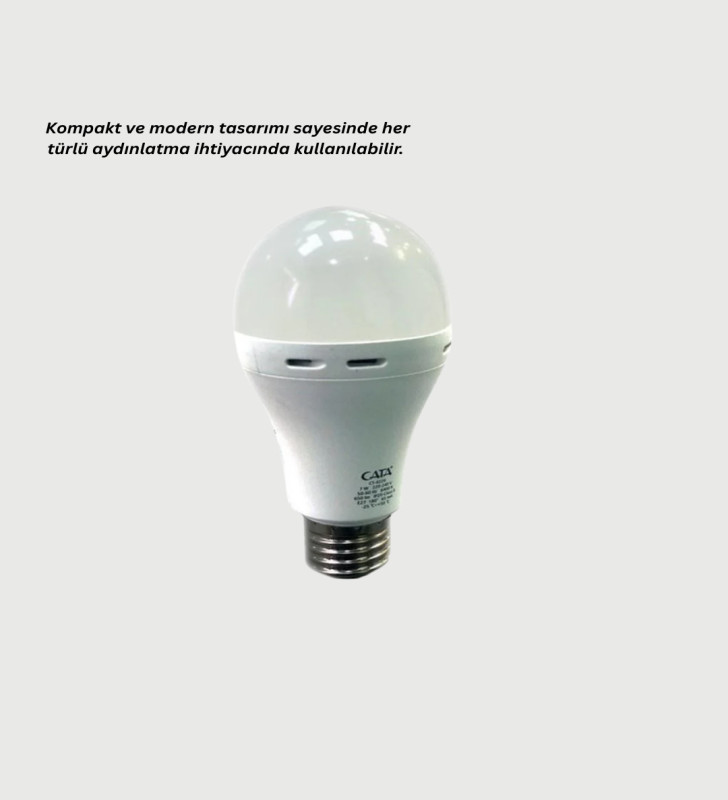 30W Şarjlı LED Ampul E27 Duy %80 Enerji Tasarruflu Soğuk Beyaz - Lisinya