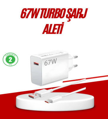 67 Watt Type C Hızlı Şarj Cihazı Huawei P30 P40 Mate 20 Pro Uyumlu - Lisinya