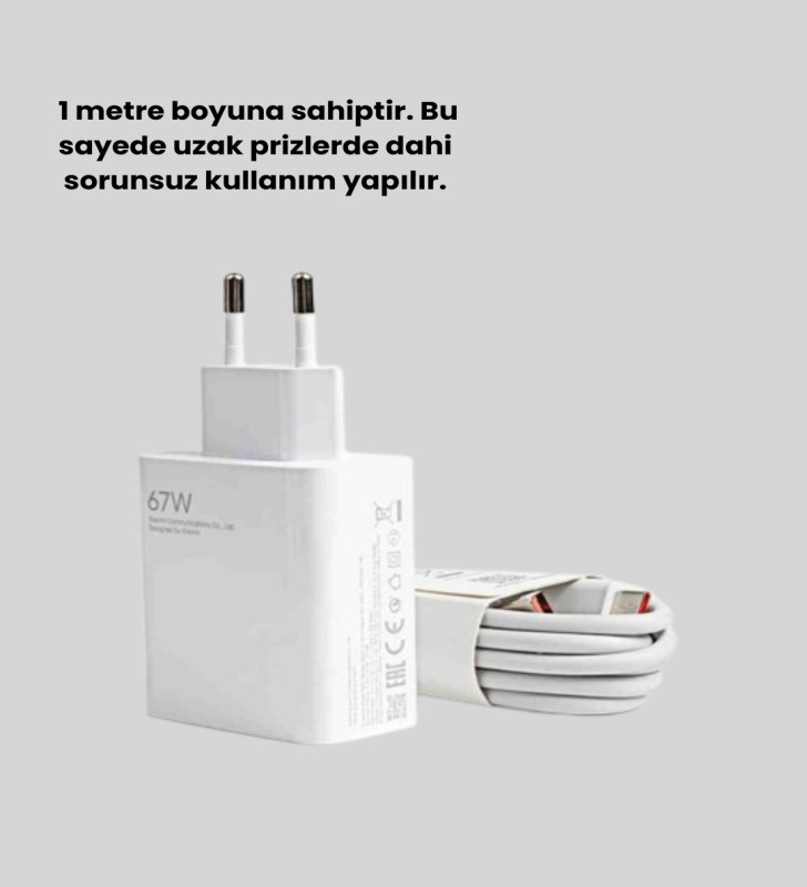 67 Watt Hızlı Şarj Aleti Poco F2 F3 F4 Uyumlu - Lisinya