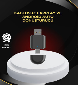Kablosuz CarPlay ve Android Auto Dönüştürücü – USB-A & Type-C Girişli Akıllı Adaptör - Lisinya
