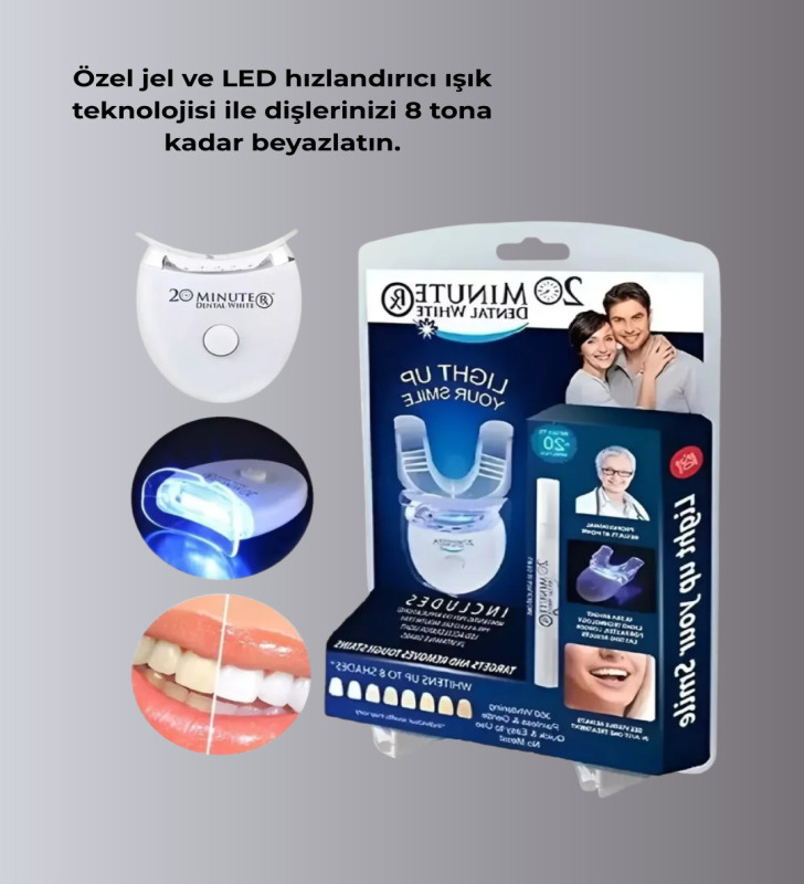LED Işıklı Profesyonel Diş Beyazlatma Seti - Lisinya