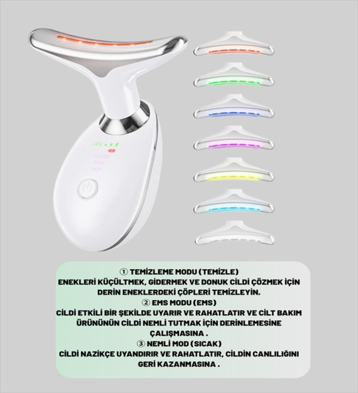 Şarjlı Akıllı Cilt Temizleme ve Nemlendirme Cihazı – 500 mAh, Otomatik Kapanma ve EMS Modlu - Lisinya