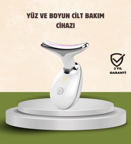 Cilt Yenileyici Şarjlı Güzellik Aleti – Pozitif/Negatif İyon, Titreşimli Masaj ve Kırmızı-Mavi-Yeşil Işıkla - Lisinya