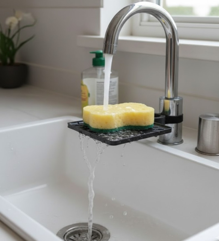 Damlama Tepsili Musluk Sünger Tutucu Tezgâh Üstü Düzenleyici - Lisinya