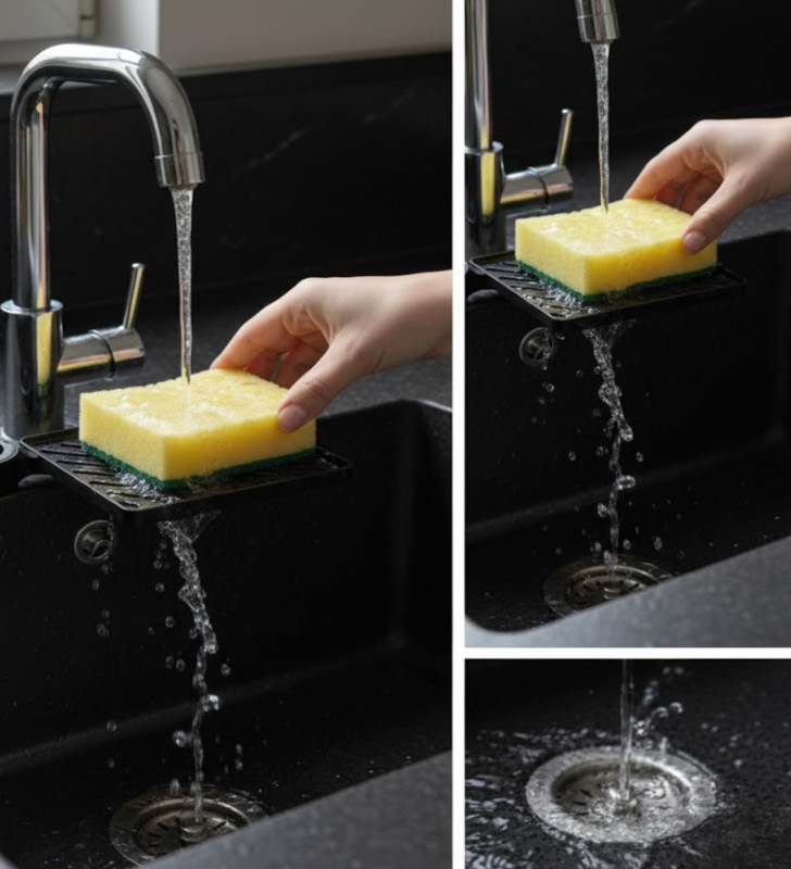 Damlama Tepsili Musluk Sünger Tutucu Tezgâh Üstü Düzenleyici - Lisinya