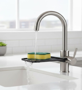 Musluğa Monte Süngerlik Damlama Özellikli Mutfak Organizatörü - Lisinya