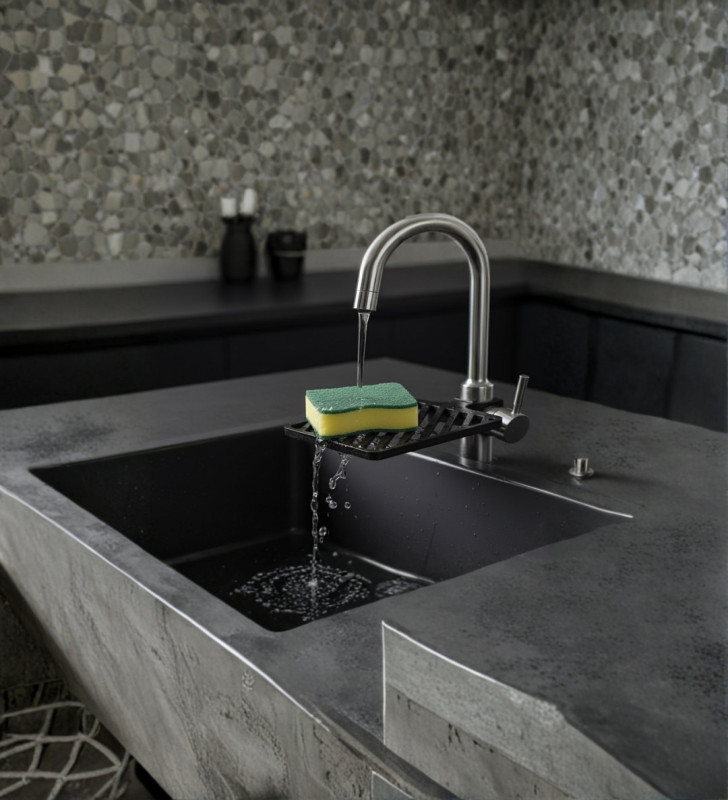 Musluğa Monte Sünger Organizeri Hijyenik Drenajlı Pratik Tasarım - Lisinya