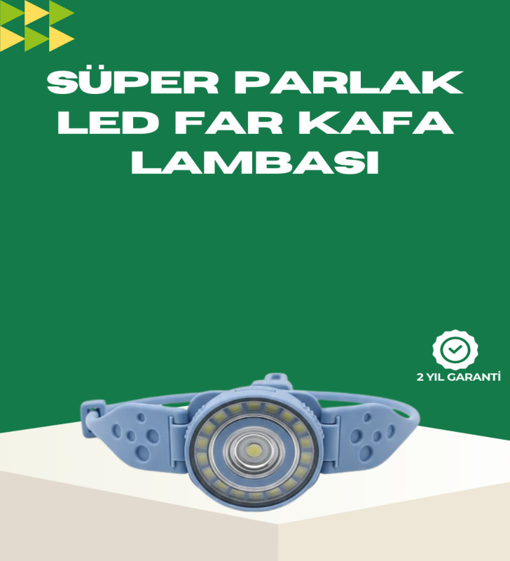 LED Kafa Lambası Kamp Yürüyüş ve Gece Kullanımı İçin - Lisinya