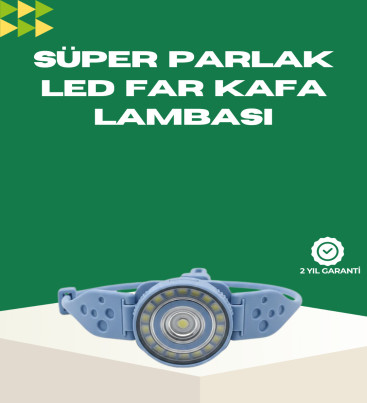 LED Kafa Lambası Kamp Yürüyüş ve Gece Kullanımı İçin - Lisinya