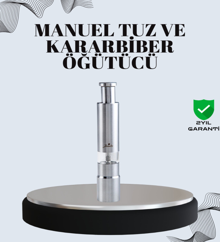 Tuz ve Kararbiber Öğütücü - Şeffaf Akrilik Hazne - Lisinya