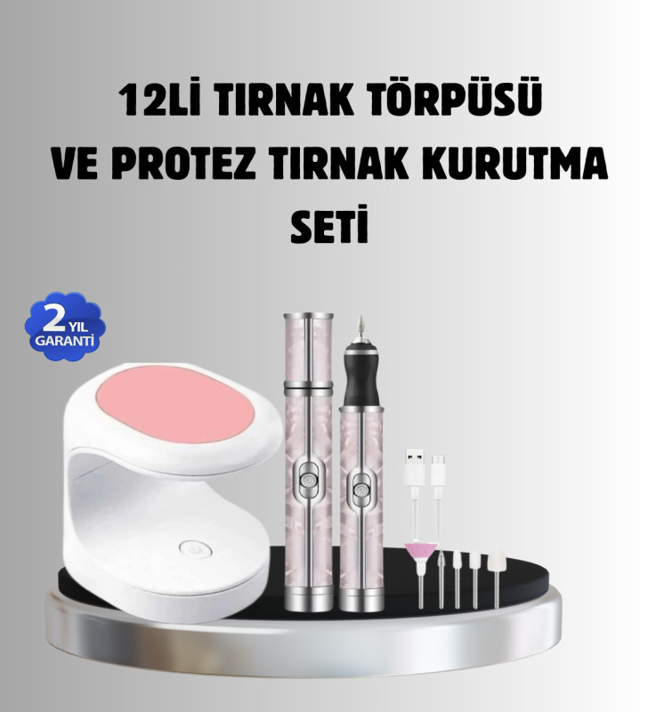 Tırnak Matkabı ve LED Oje Kurutucu 2’li Profesyonel Bakım Seti - Lisinya