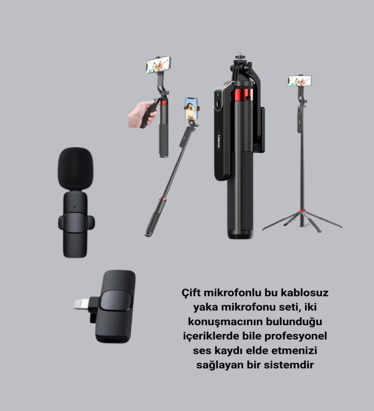 NPL2S TRİPOT +K11 YAKA MİKROFONU SET - Lisinya