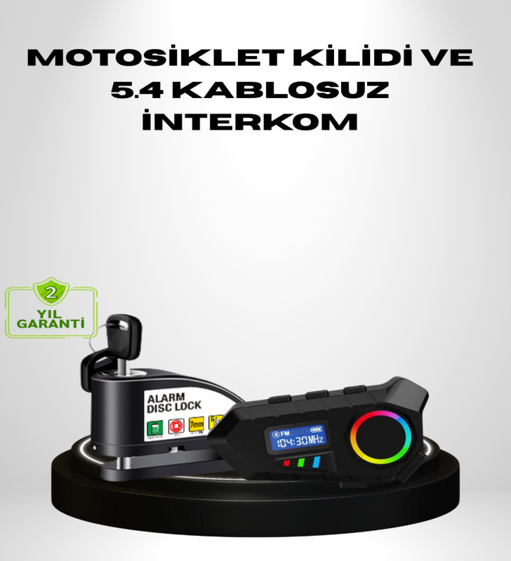 Motosiklet ve Günlük Kullanım İçin Bluetooth Hoparlör ve Disk Kilidi Seti - Lisinya