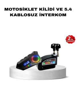 Bluetooth 5.4 İntercom ve Alarmlı Disk Kilidi Seti Güçlü Ses ve Güvenlik - Lisinya