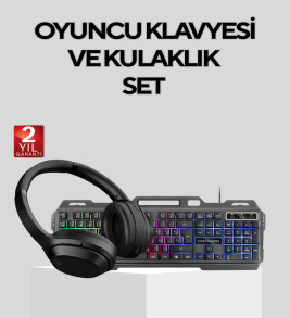 Gaming Set Işıklı Klavye Mouse + Bluetooth 5.2 Kulaklık Oyuncu Paketi - Lisinya
